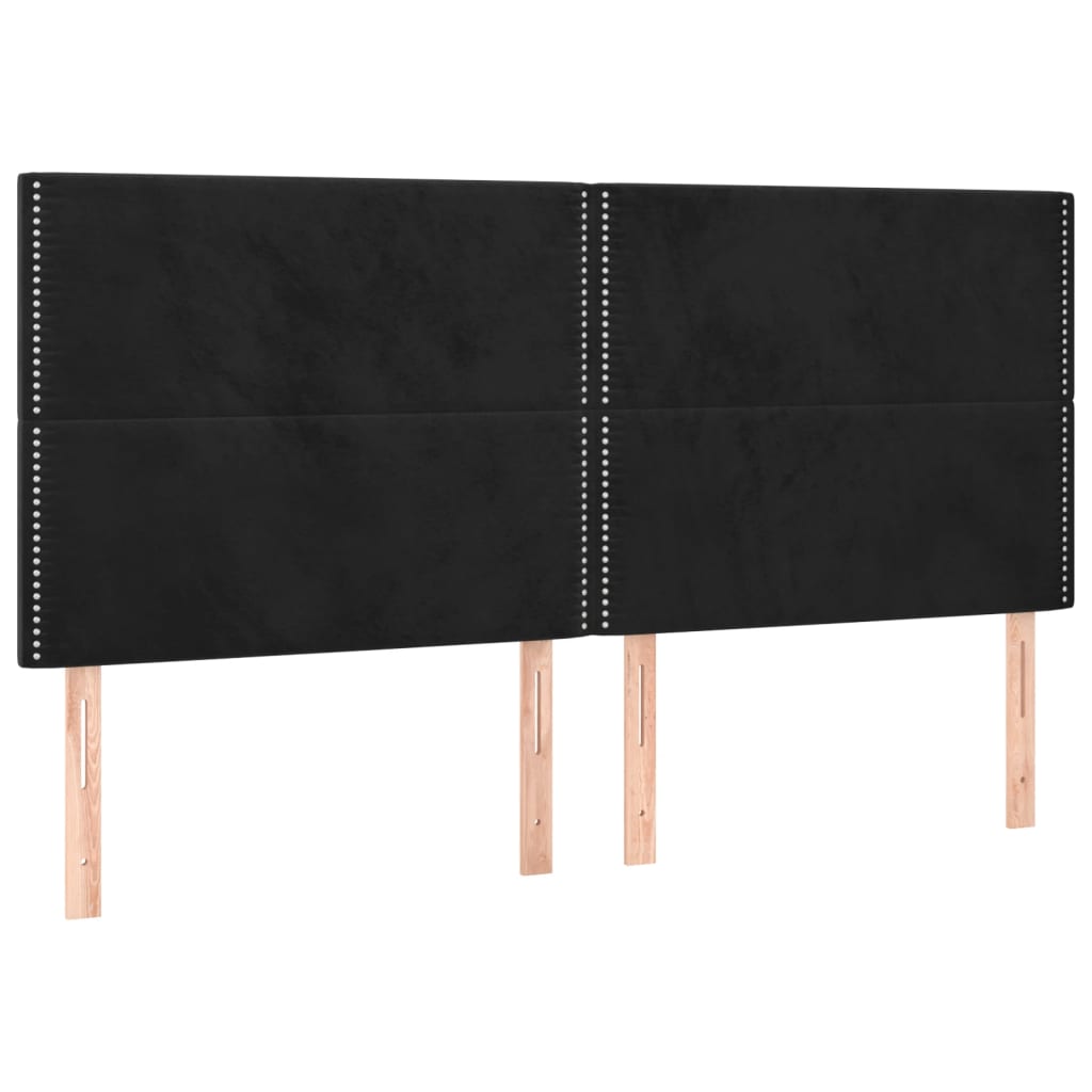 vidaXL Cabeceira Preta 180x5x118/128 cm Veludo