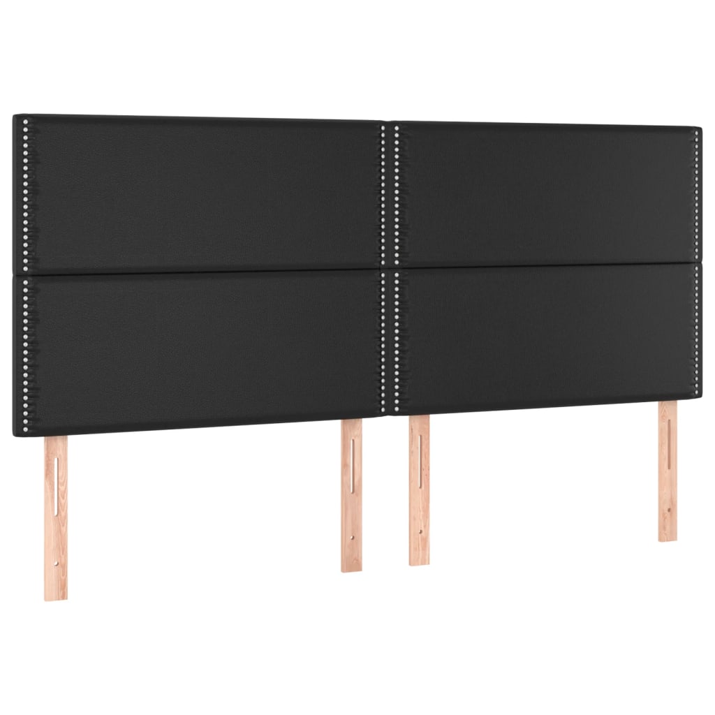 vidaXL Cabeceira Preta 200x5x118/128 cm Couro Sintético