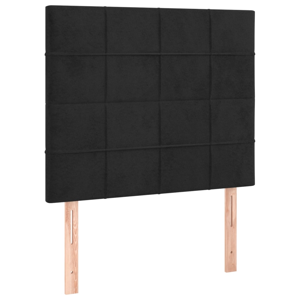 vidaXL Cabeceira Preta 80x5x118/128 cm Veludo
