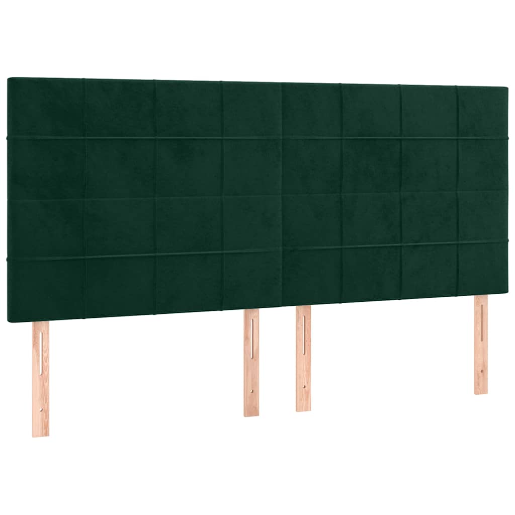 vidaXL Cabeceira Verde Escuro 200x5x118/128 cm Veludo