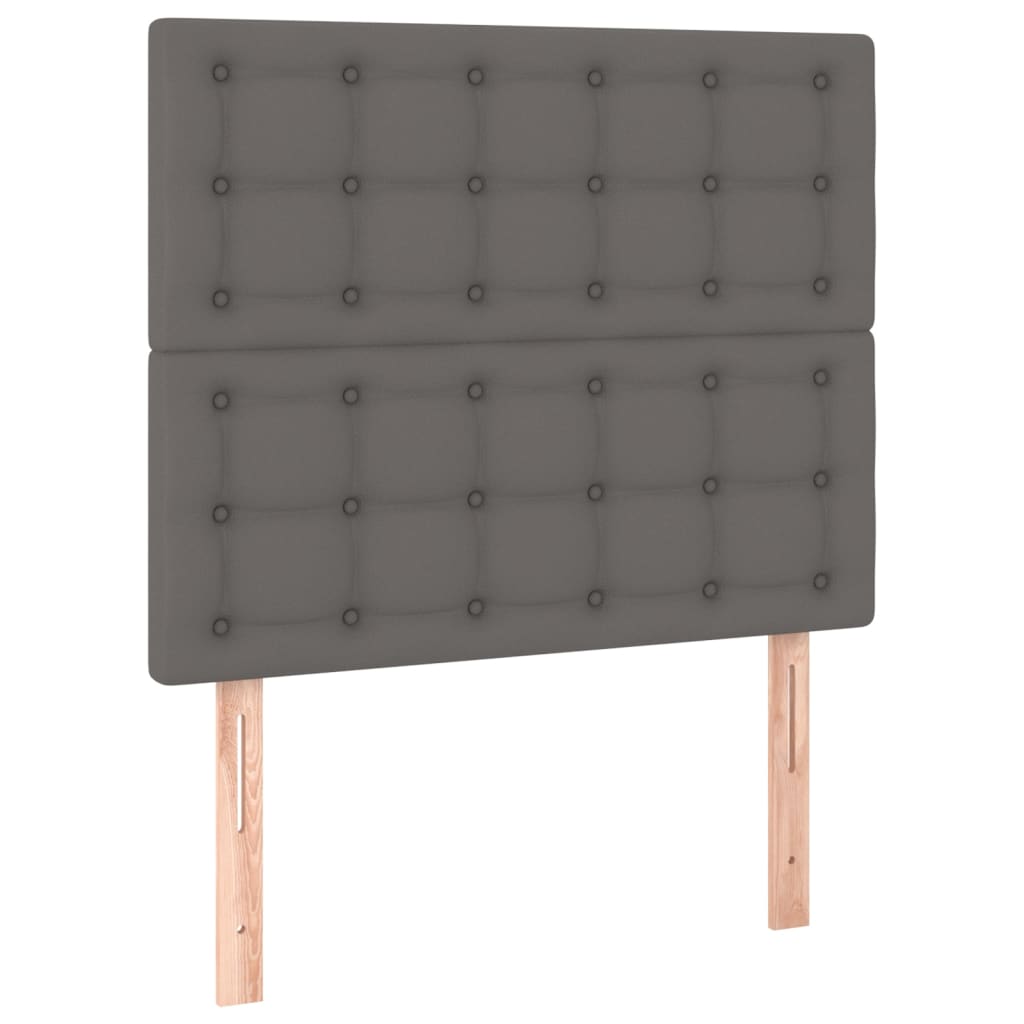 vidaXL Cabeceira Cinza 100x5x118/128 cm Couro Sintético