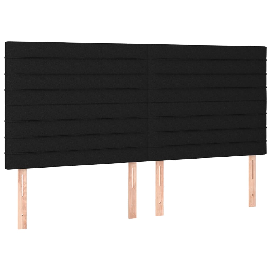vidaXL Cabeceira Preta 180x5x118/128 cm Tecido