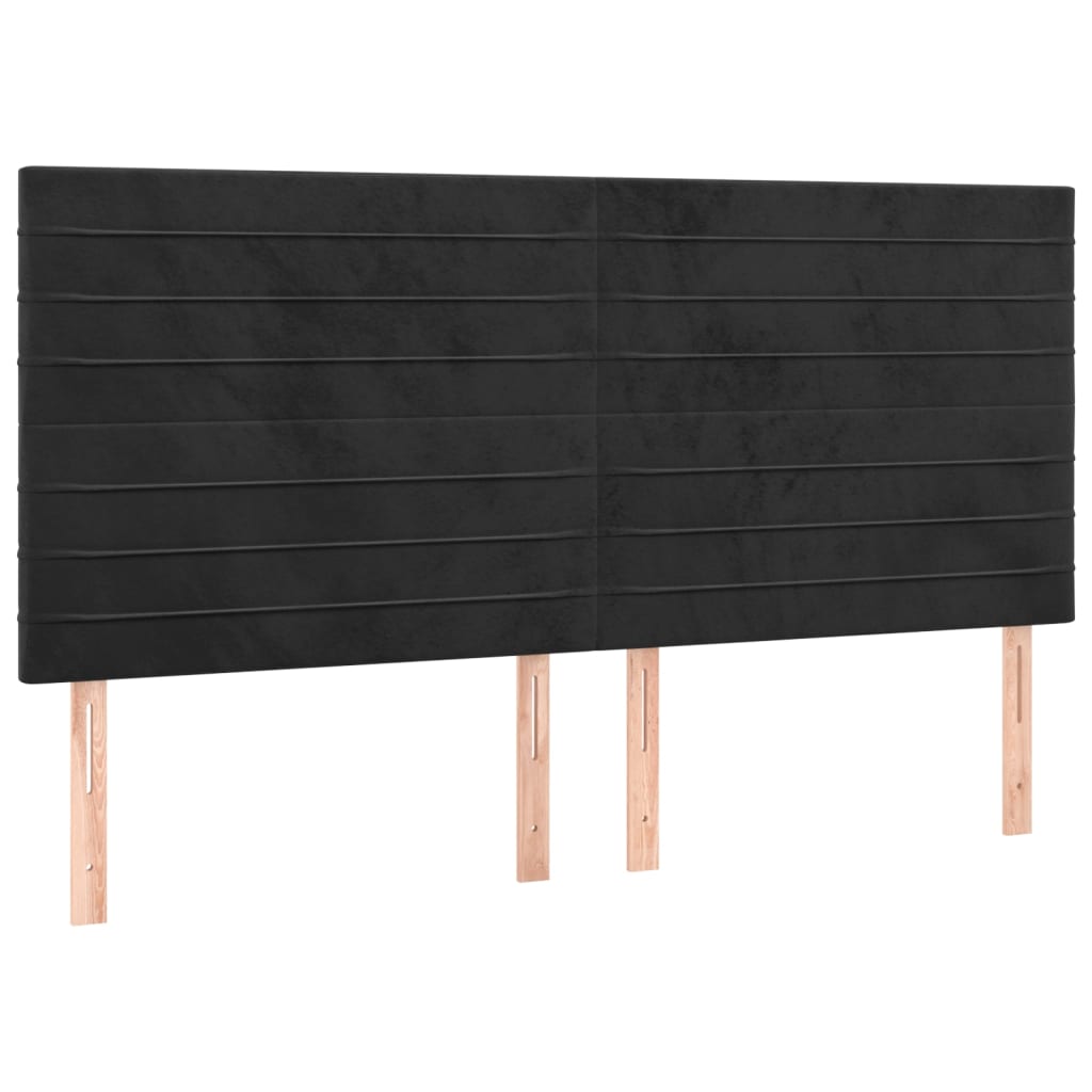 vidaXL Cabeceira Preta 180x5x118/128 cm Veludo