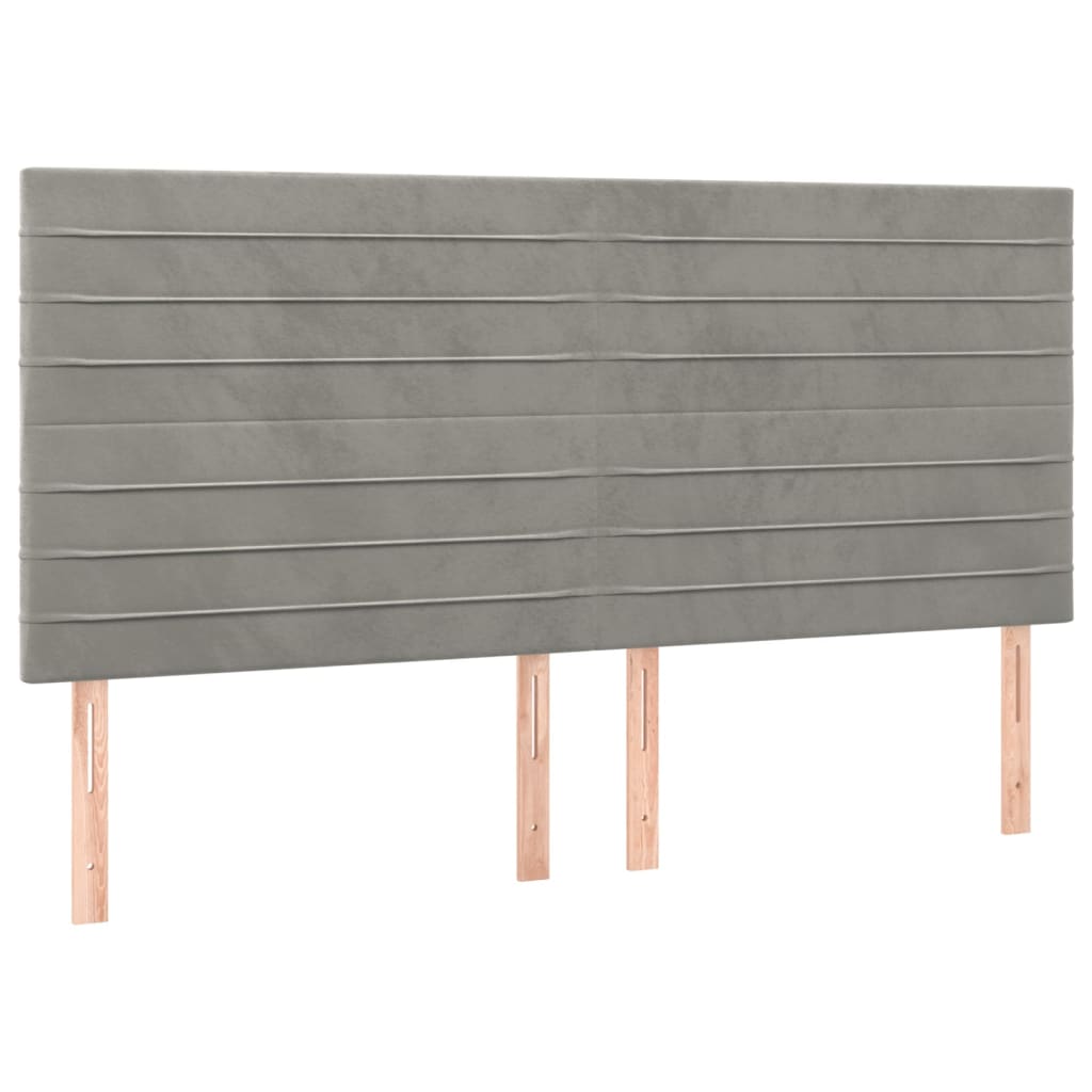 vidaXL Cabeceira Cinza Claro 200x5x118/128 cm Veludo