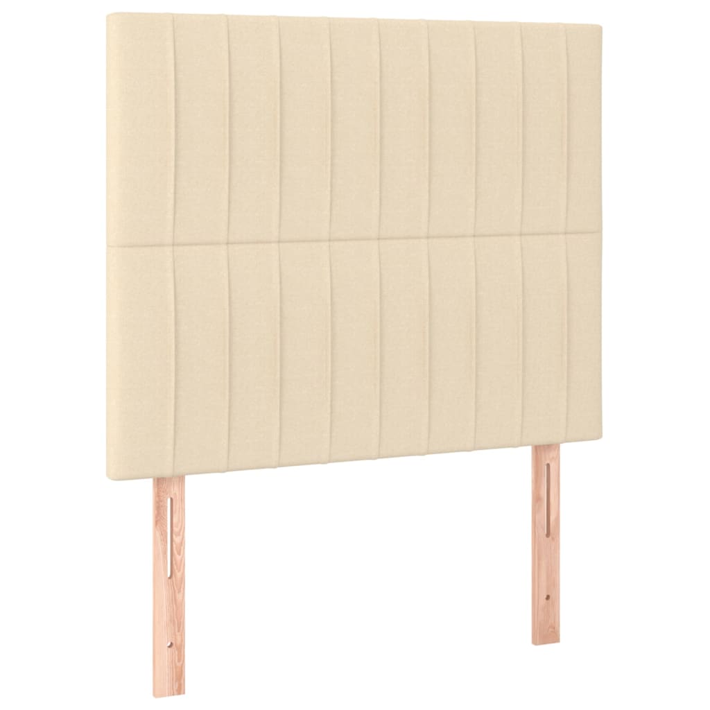 vidaXL Cabeceira Creme 100x5x118/128 cm Tecido