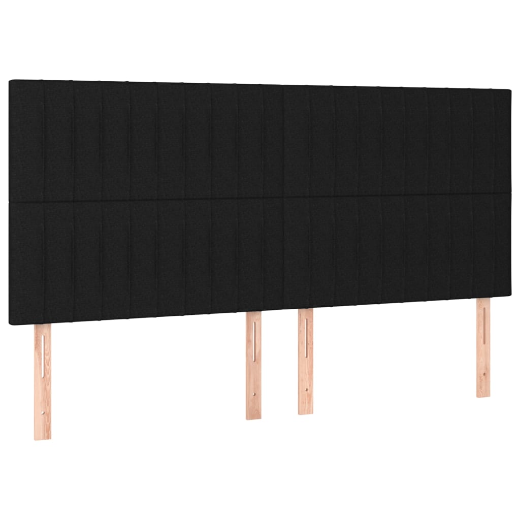vidaXL Cabeceira Preta 180x5x118/128 cm Tecido