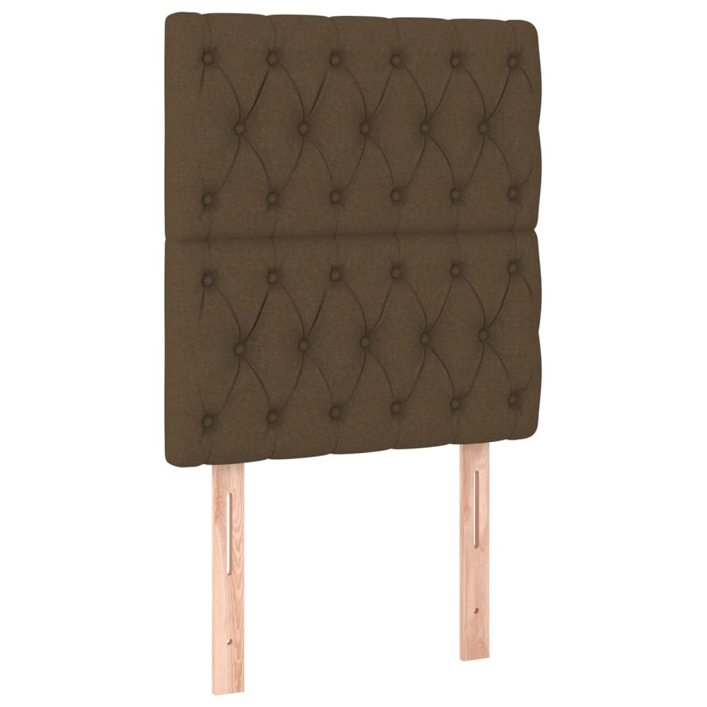 vidaXL Cabeceira Castanho Escuro 80x7x118/128 cm Tecido