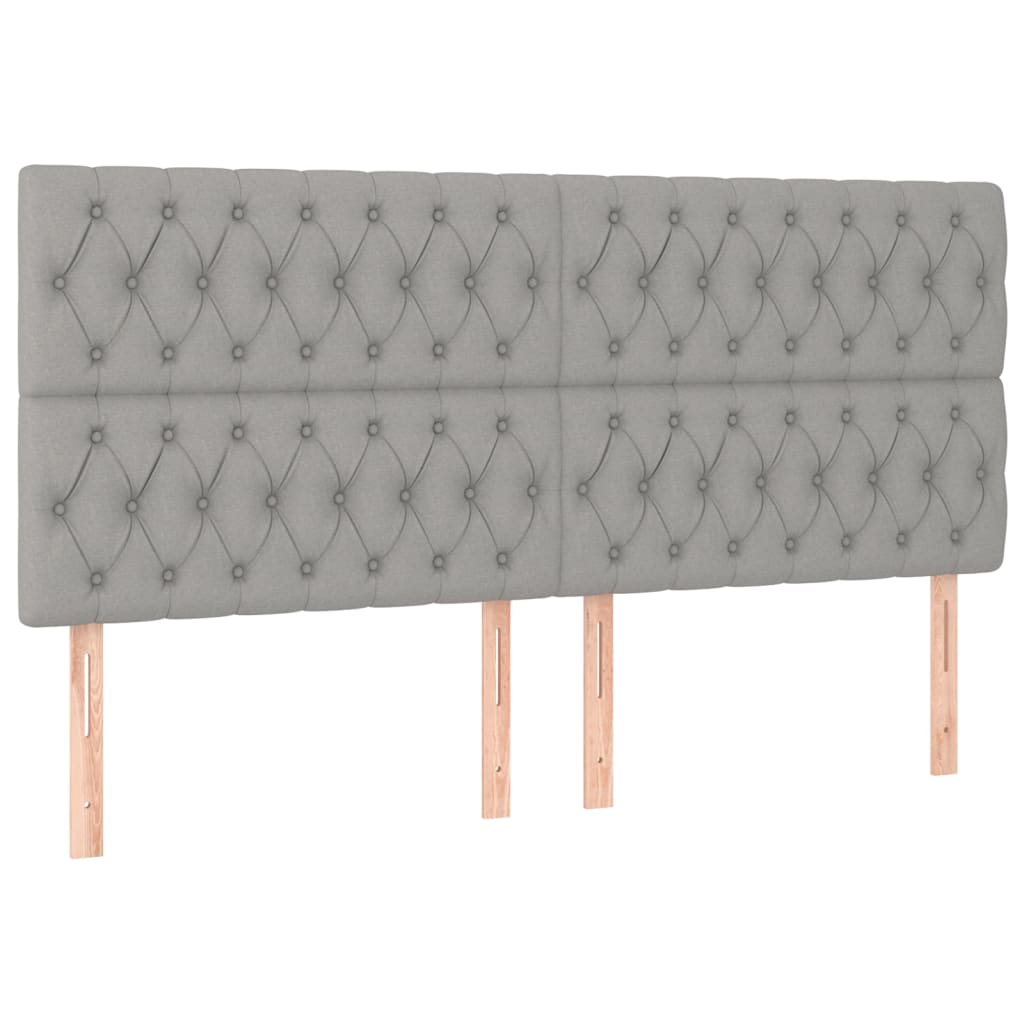 vidaXL Cabeceira Cinza Claro 180x7x118/128 cm Tecido