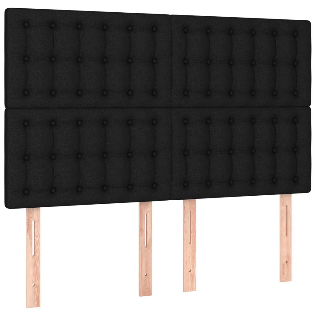 vidaXL Cabeceira Preta 144x5x118/128 cm Tecido