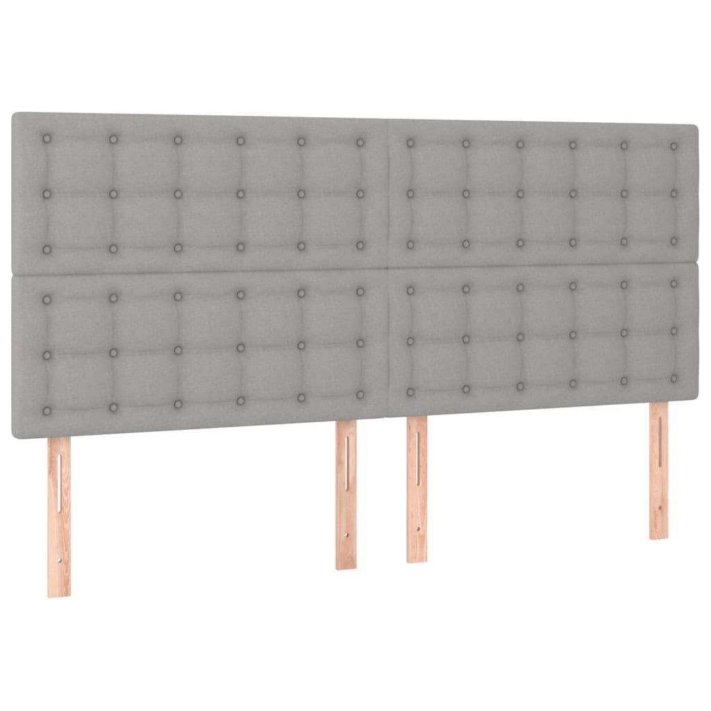 vidaXL Cabeceira Cinza Claro 160x5x118/128 cm Tecido