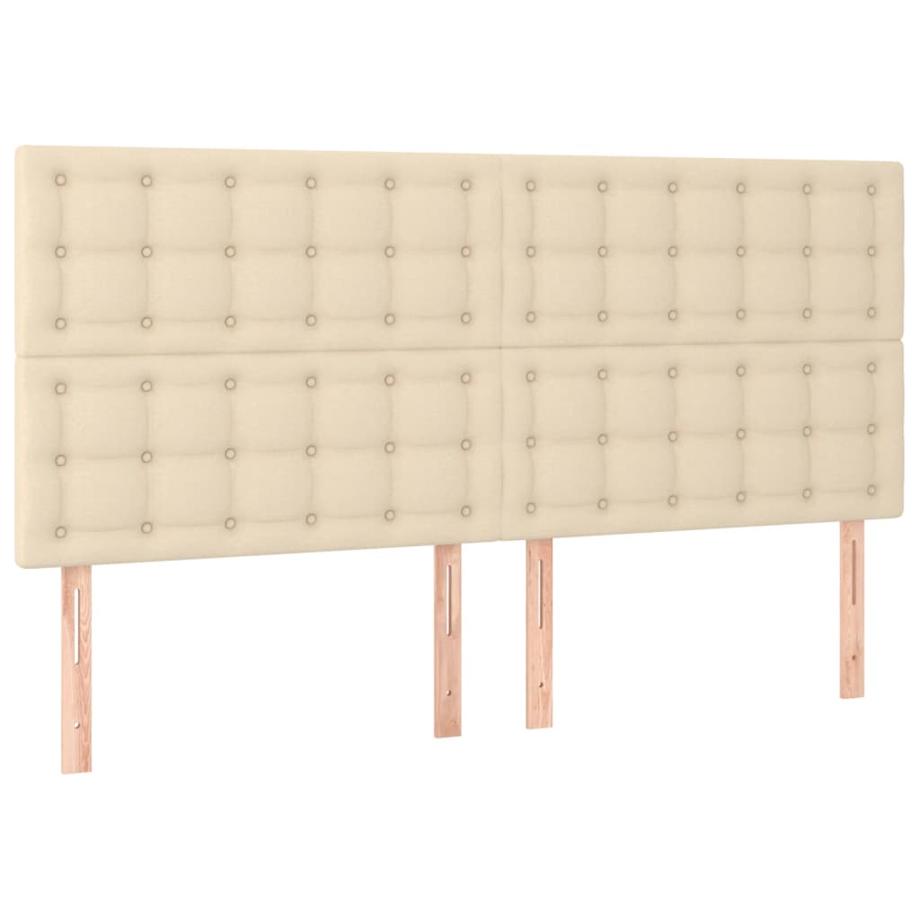 vidaXL Cabeceira Creme 160x5x118/128 cm Tecido