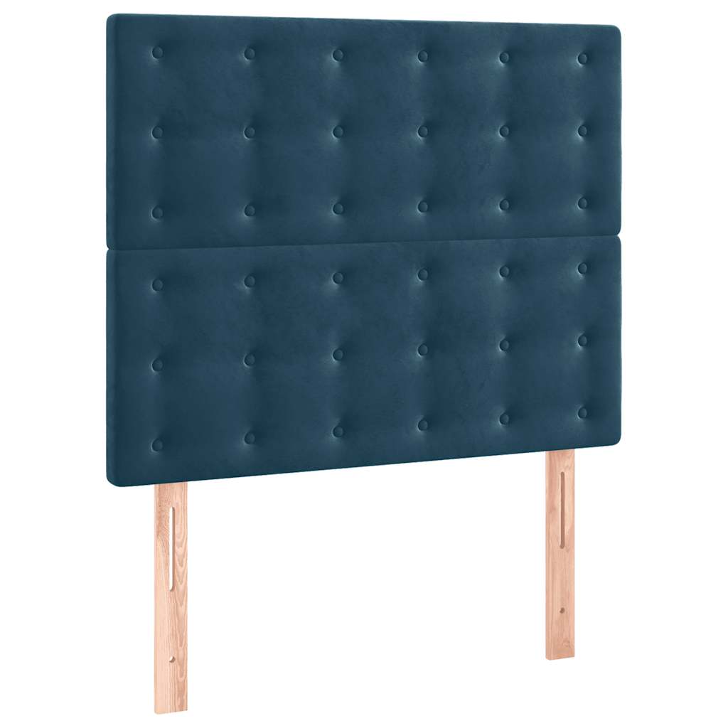 vidaXL Cabeceira Azul Escuro 90x5x118/128 cm Veludo