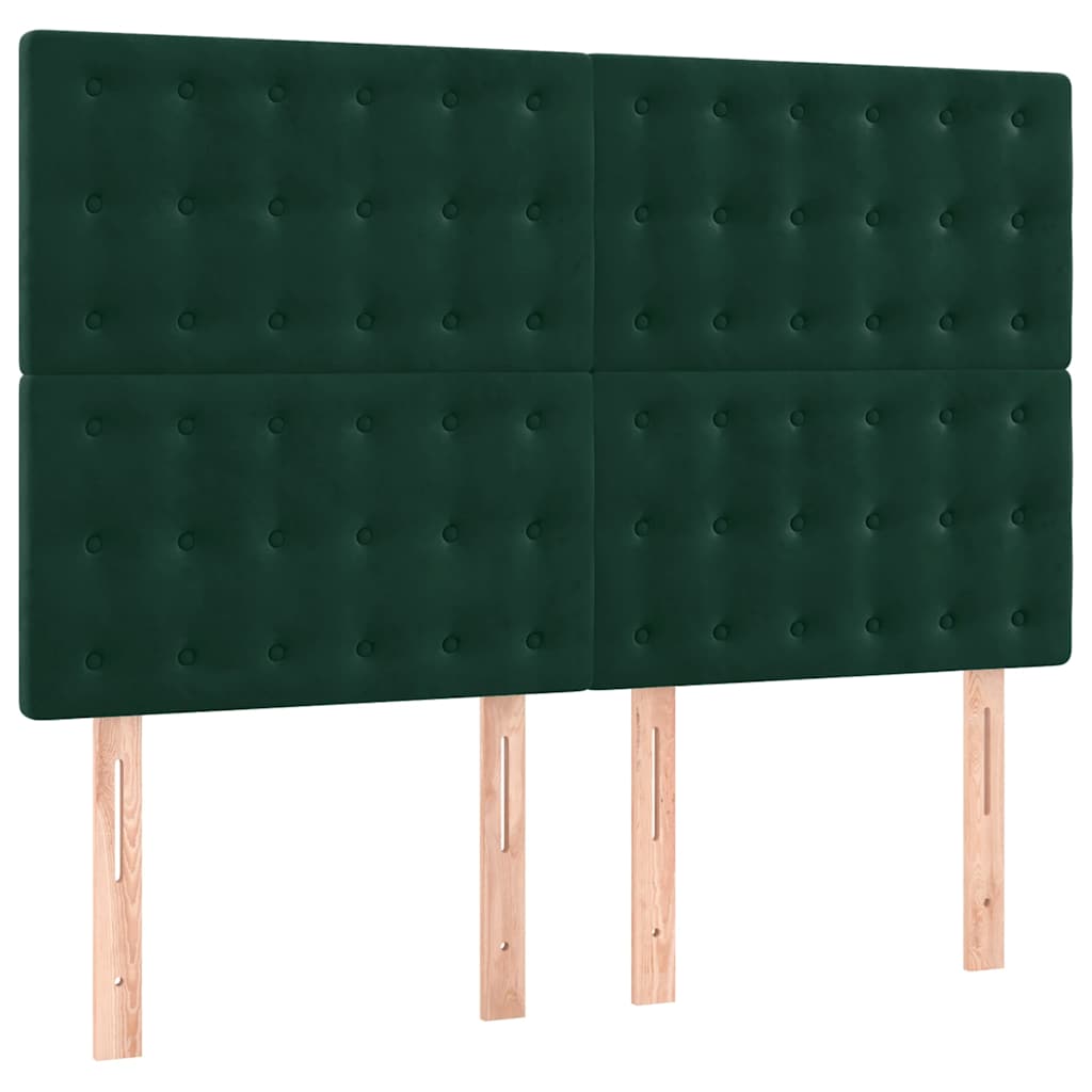 vidaXL Cabeceira Verde Escuro 144x5x118/128 cm Veludo