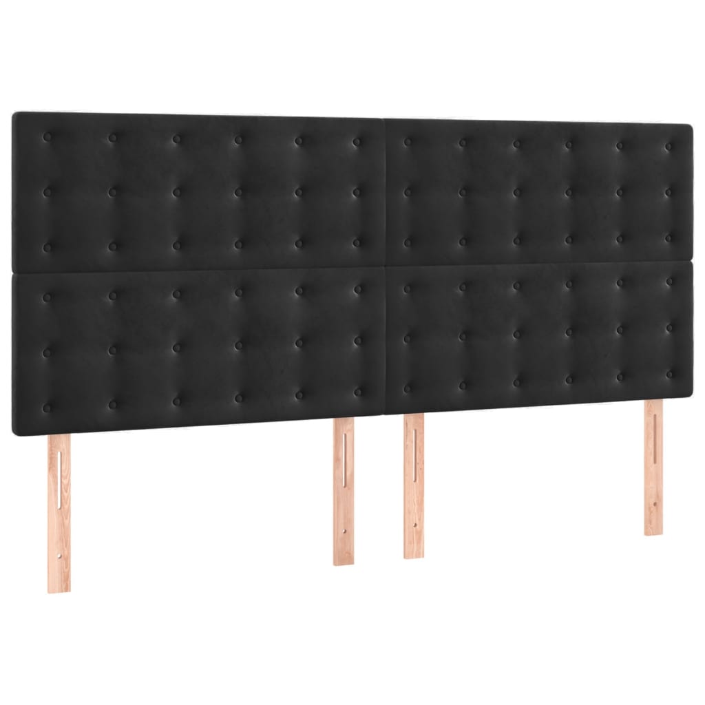 vidaXL Cabeceira Preta 160x5x118/128 cm Veludo