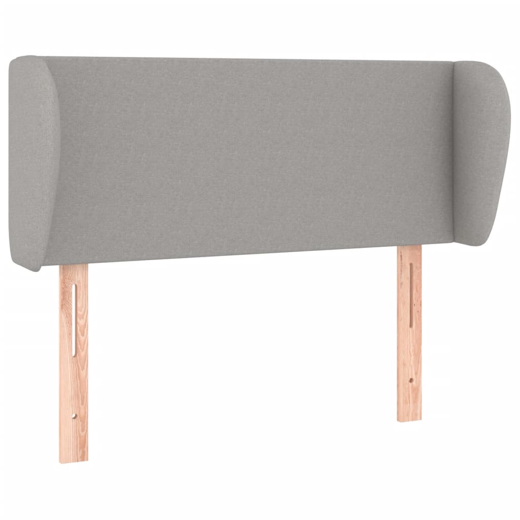vidaXL Cabeceira de cama c/ abas tecido 83x23x78/88 cm cinzento-claro
