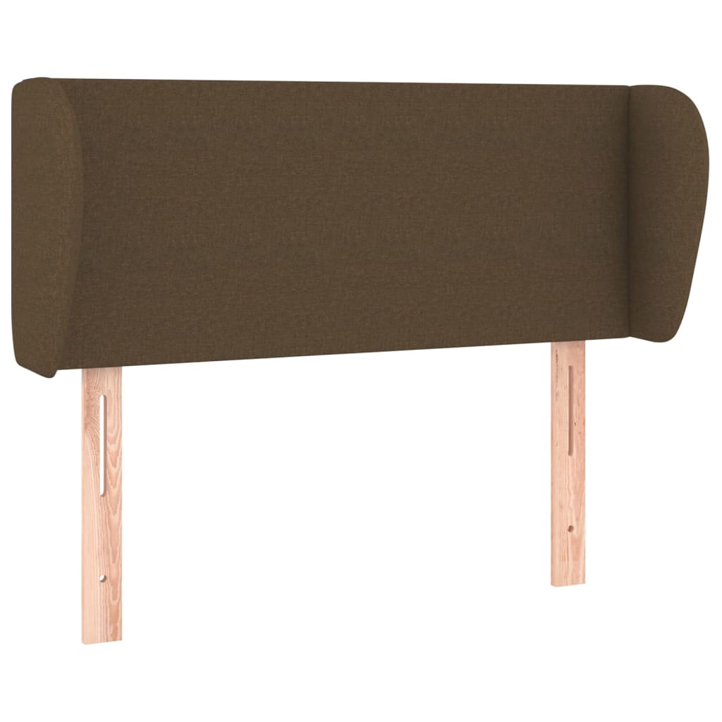 vidaXL Cabeceira de cama c/ abas tecido 83x23x78/88cm castanho-escuro