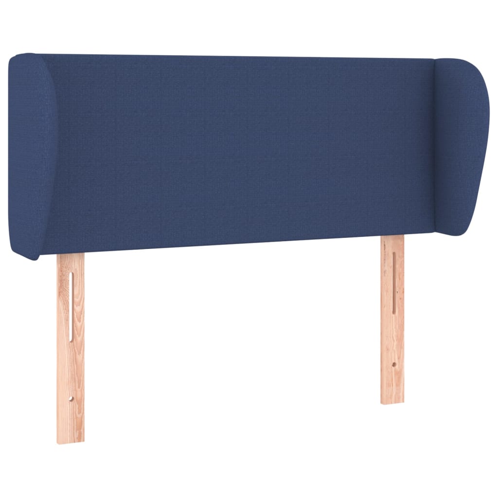 vidaXL Cabeceira de cama c/ abas tecido 93x23x78/88 cm azul