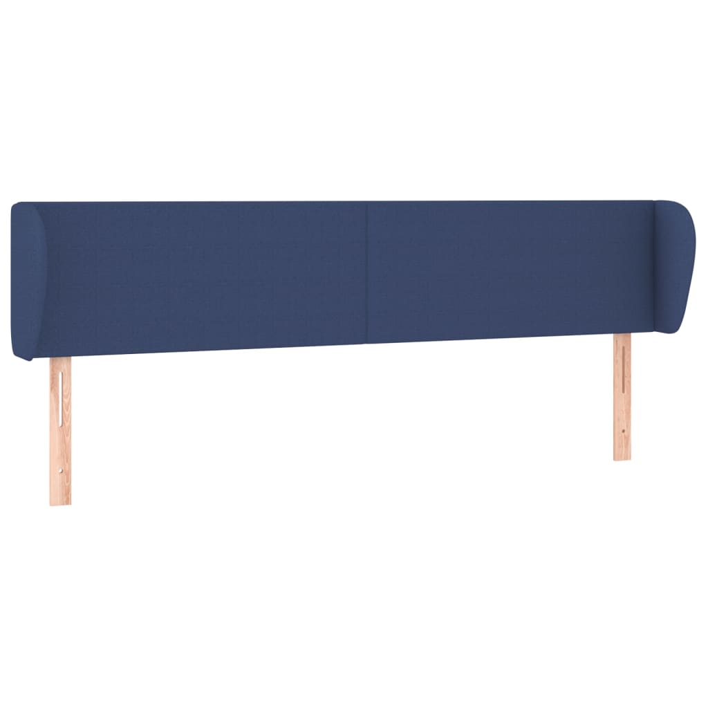 vidaXL Cabeceira de cama c/ abas tecido 203x23x78/88 cm azul