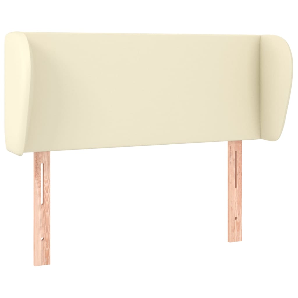 vidaXL Cabeceira de cama c/ abas couro artificial 103x23x78/88cm creme