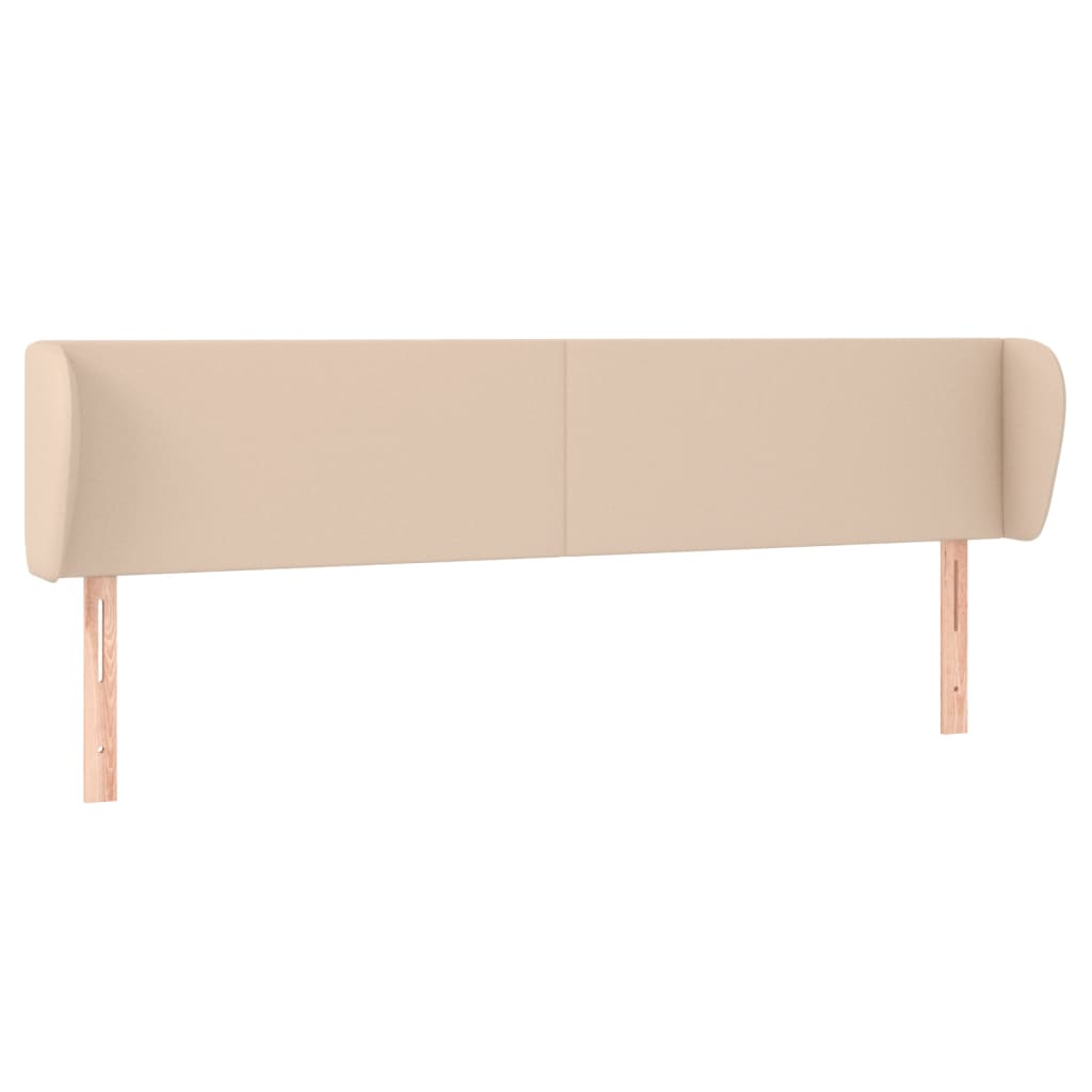 vidaXL Cabeceira cama abas couro artificial 183x23x78/88 cm cappuccino