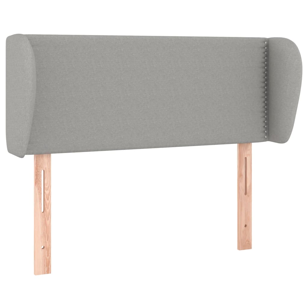 vidaXL Cabeceira de cama c/ abas tecido 93x23x78/88 cm cinzento-claro