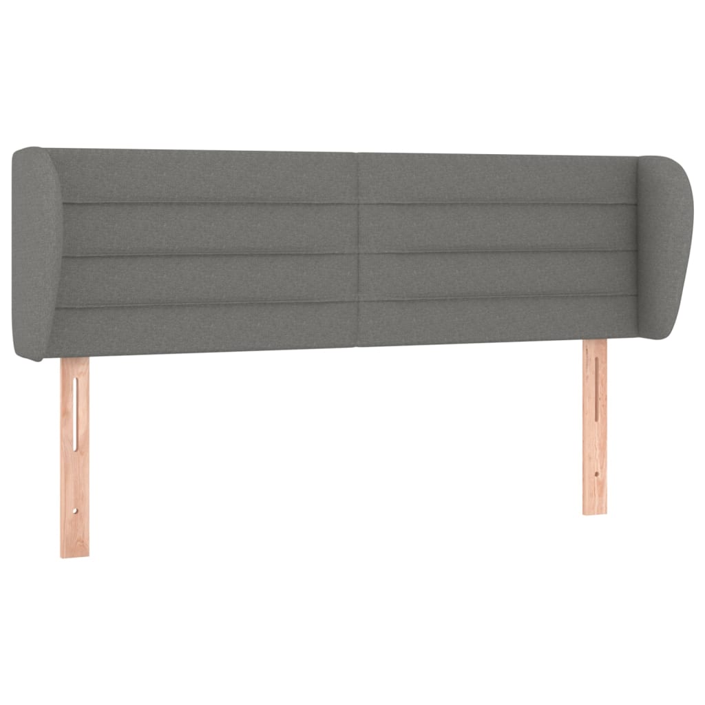 vidaXL Cabeceira de cama c/ abas tecido 147x23x78/88cm cinzento-escuro