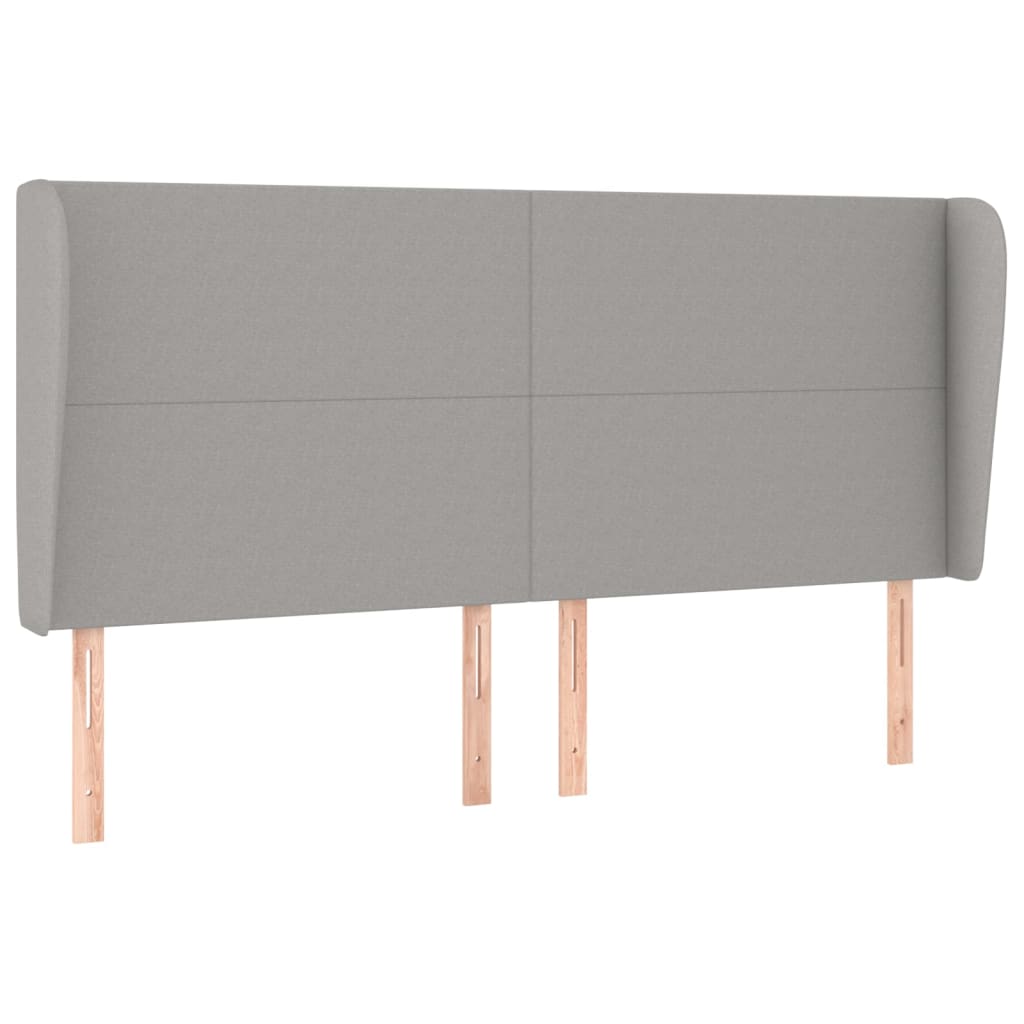 vidaXL Cabeceira cama c/ abas tecido 183x23x118/128 cm cinzento-claro
