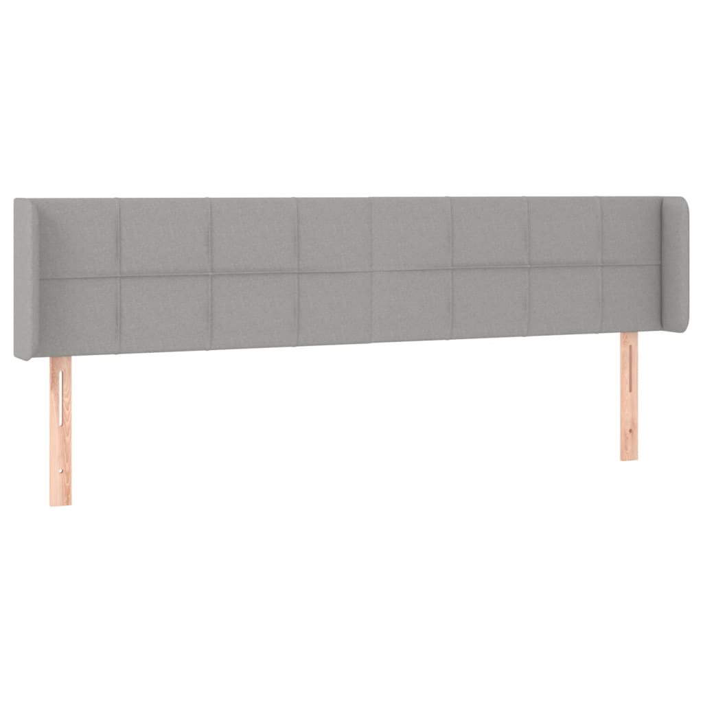 vidaXL Cabeceira de cama c/ abas tecido 183x16x78/88 cm cinzento-claro