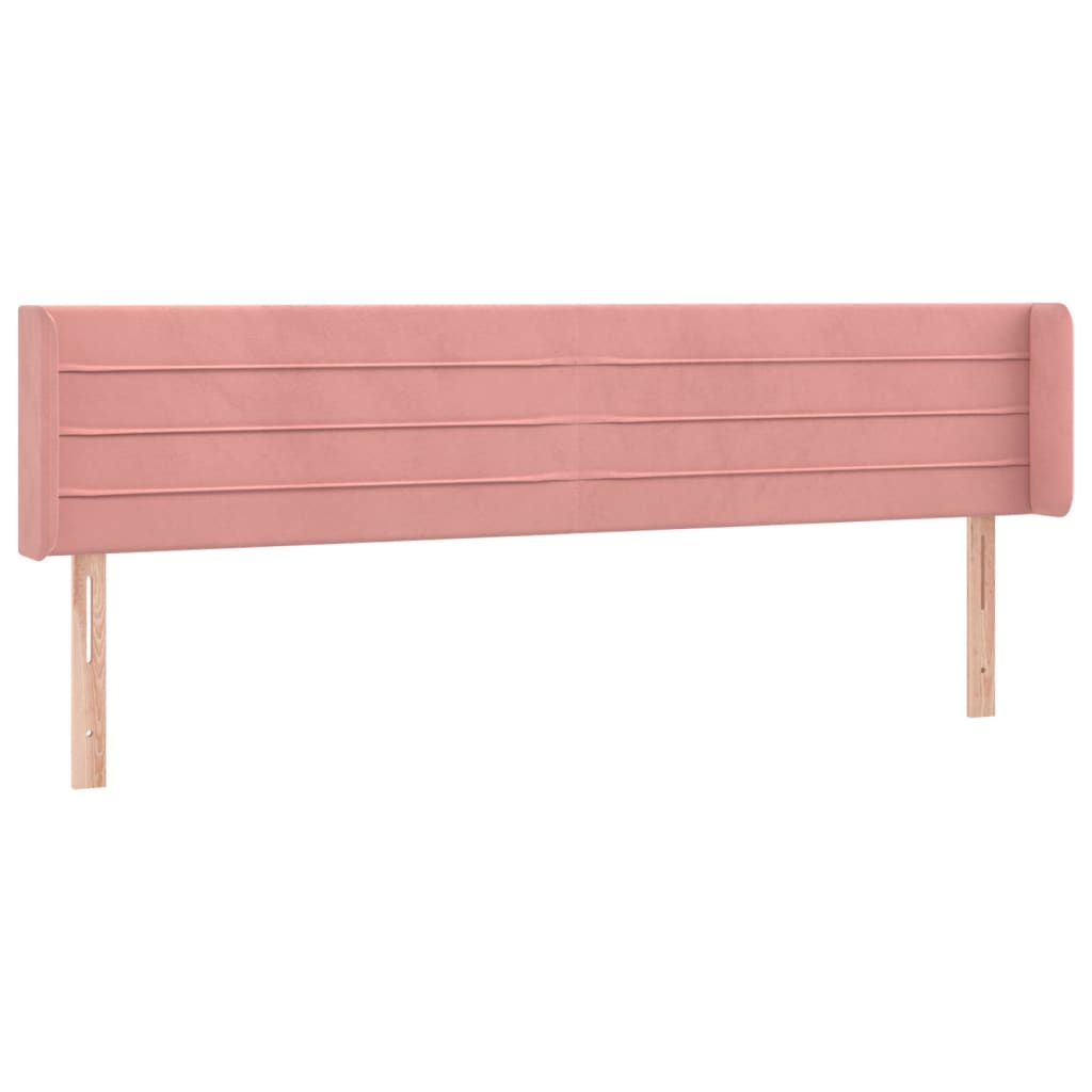 vidaXL Cabeceira de cama c/ abas veludo 163x16x78/88 cm rosa