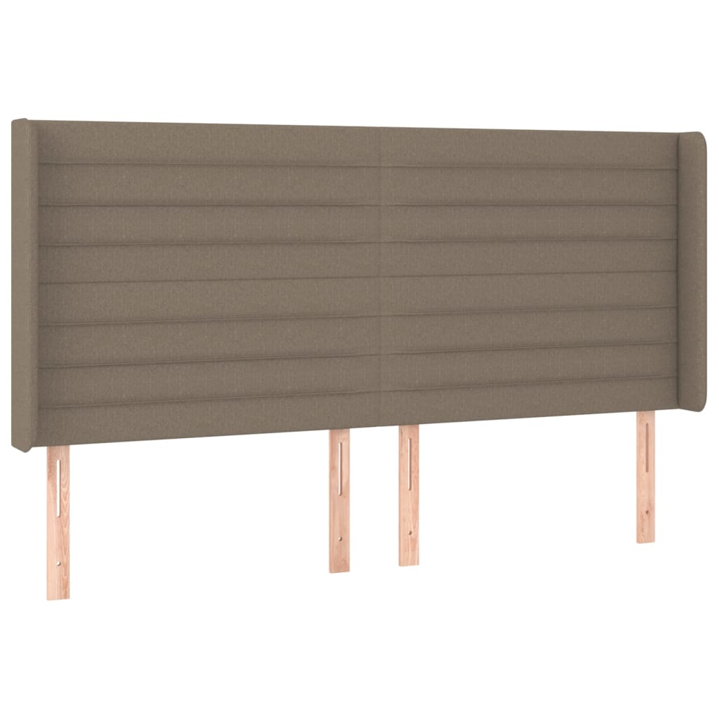 vidaXL Cabeceira cama abas tecido 183x16x118/128 cm cinza-acastanhado