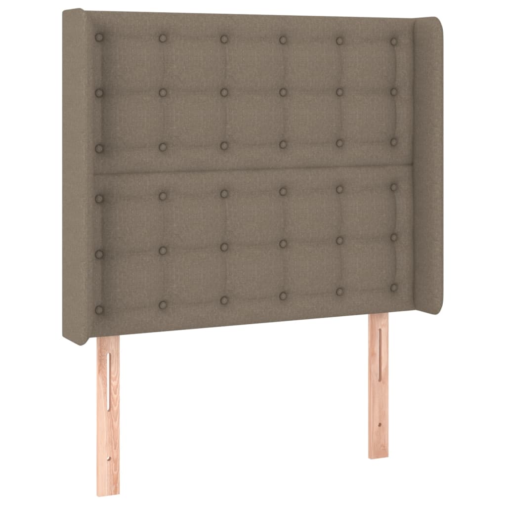 vidaXL Cabeceira cama abas tecido 103x16x118/128 cm cinza-acastanhado