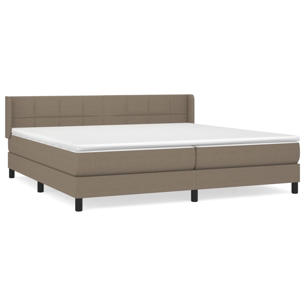 vidaXL Cama com molas/colchão 200x200 cm tecido castanho-acinzentado