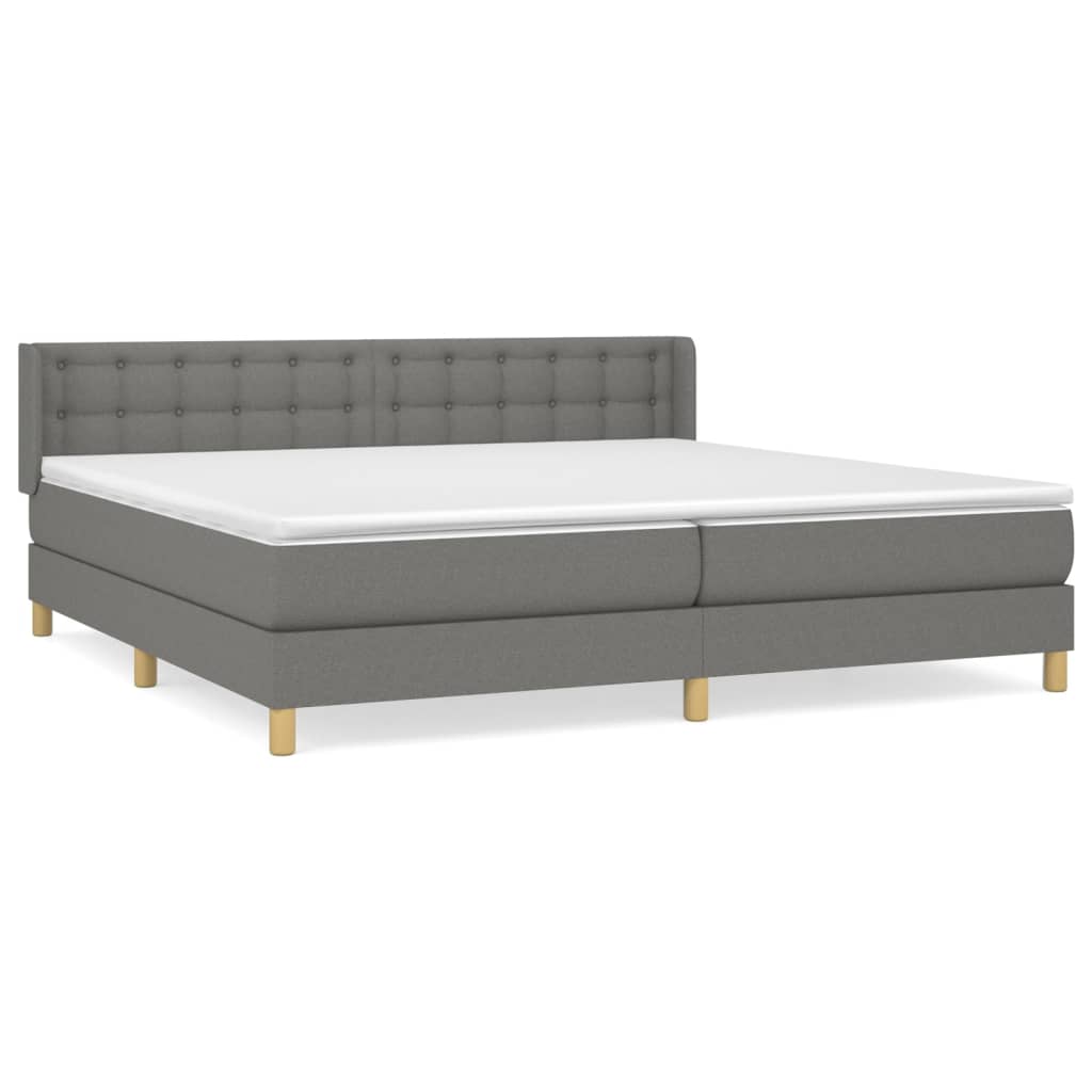vidaXL Cama com molas/colchão 180x200 cm tecido cinzento-escuro