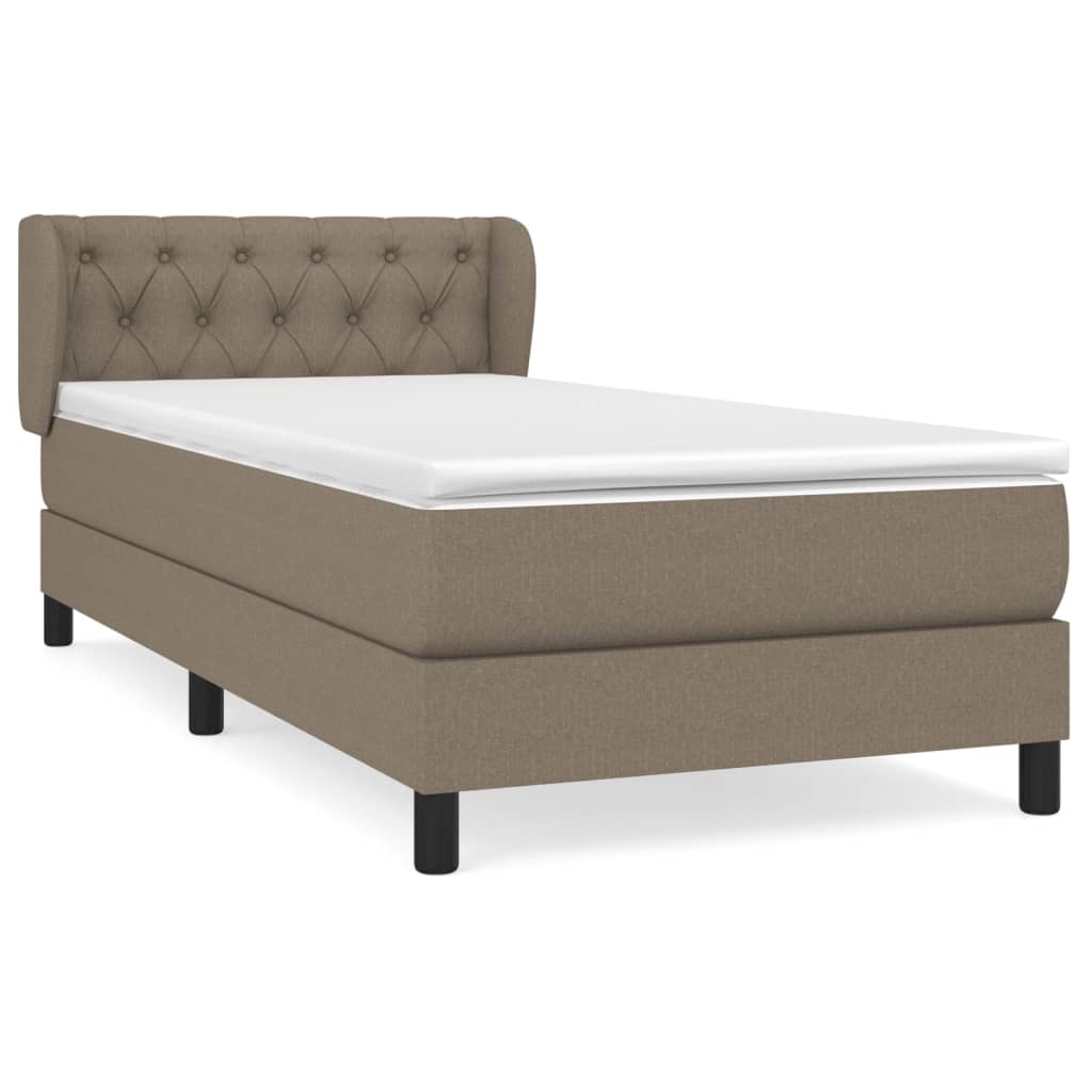 vidaXL Cama com molas/colchão 80x200 cm tecido castanho-acinzentado