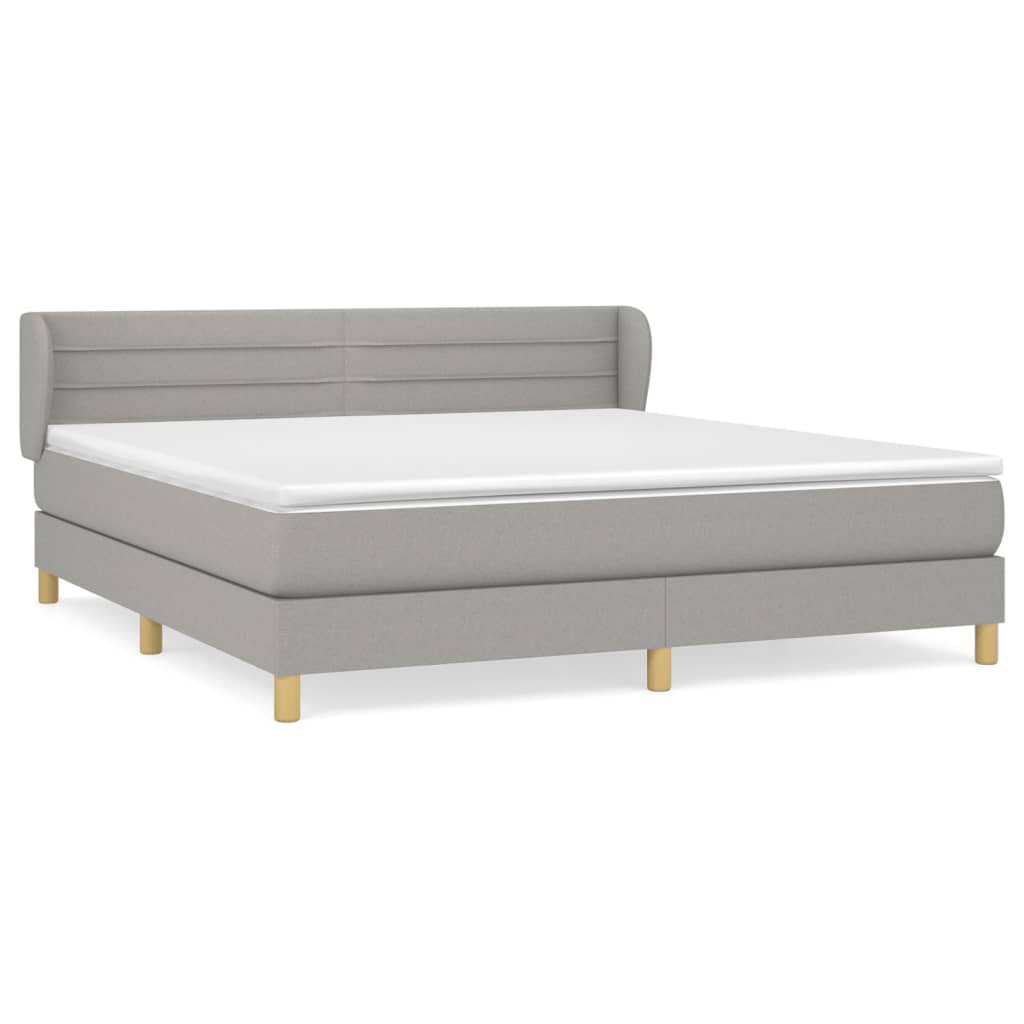 vidaXL Cama com molas/colchão 180x200 cm tecido cinzento-claro