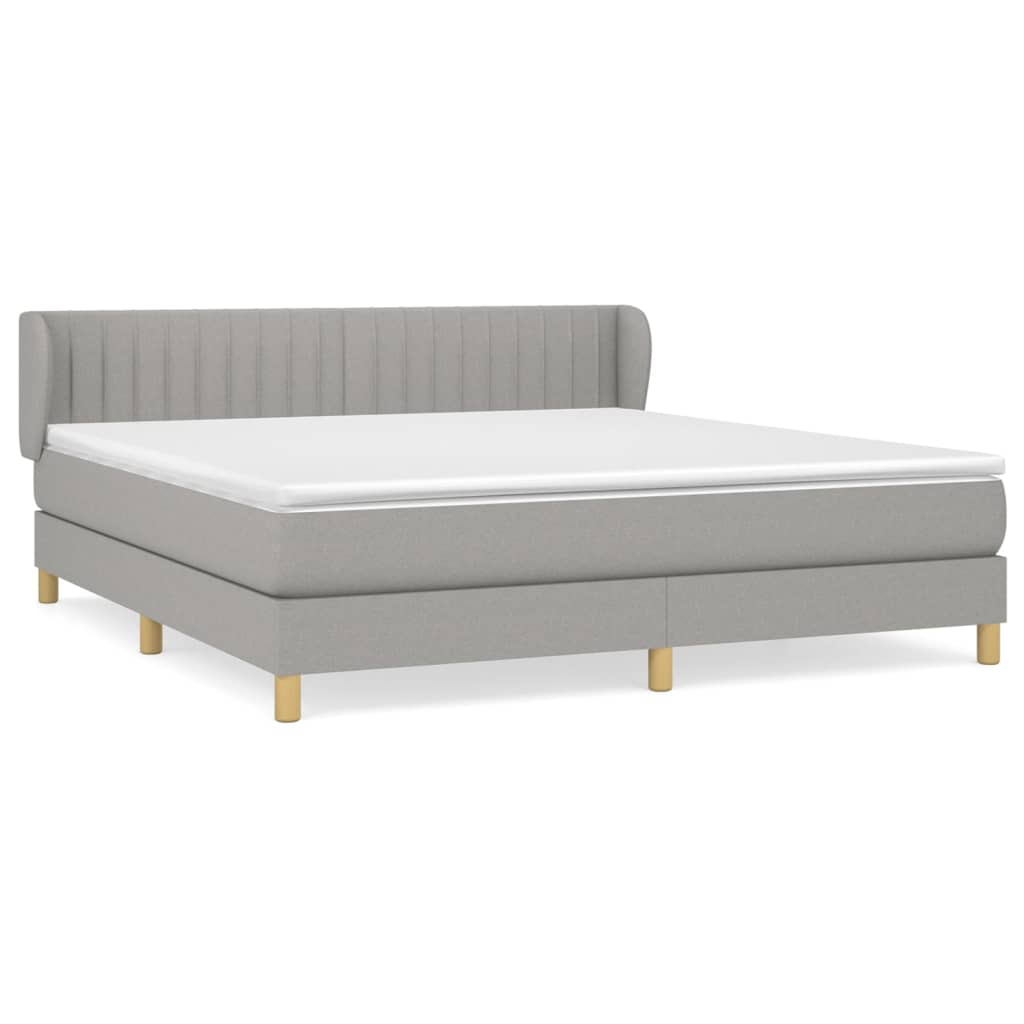 vidaXL Cama com molas/colchão 180x200 cm tecido cinzento-claro