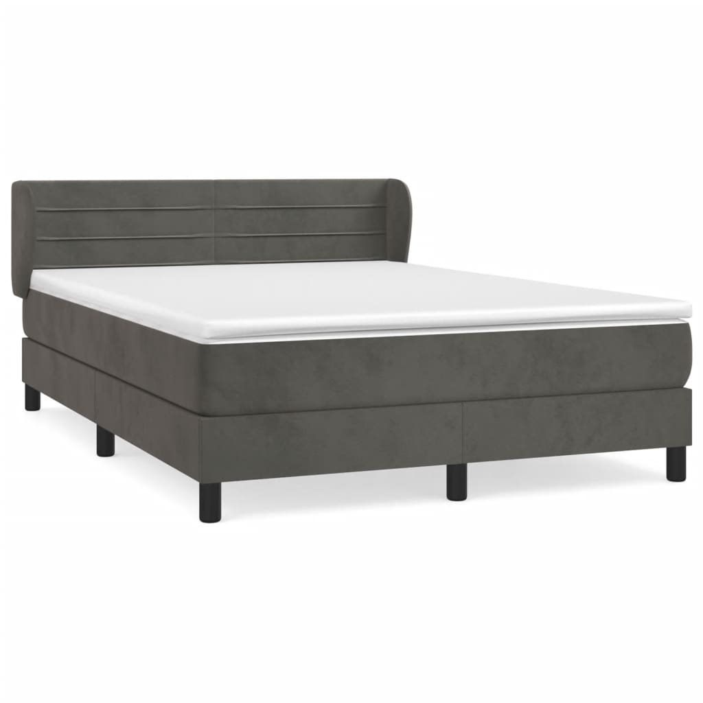 vidaXL Cama com molas/colchão 180x200 cm veludo cinzento-escuro
