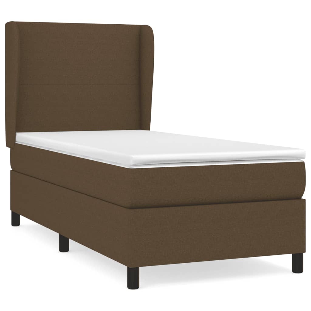vidaXL Cama com molas/colchão 80x200 cm tecido castanho-escuro