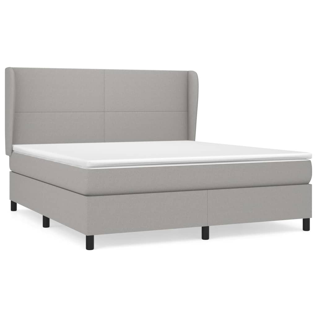 vidaXL Cama com molas/colchão 180x200 cm tecido cinzento-claro
