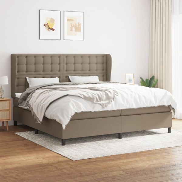 Cama com Molas/colchão 200x200 cm Tecido Castanho-acinzentado - 3128313