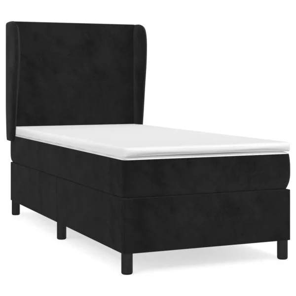vidaXL Cama com Molas/colchão 90x200 cm Veludo Preto - 2813722500