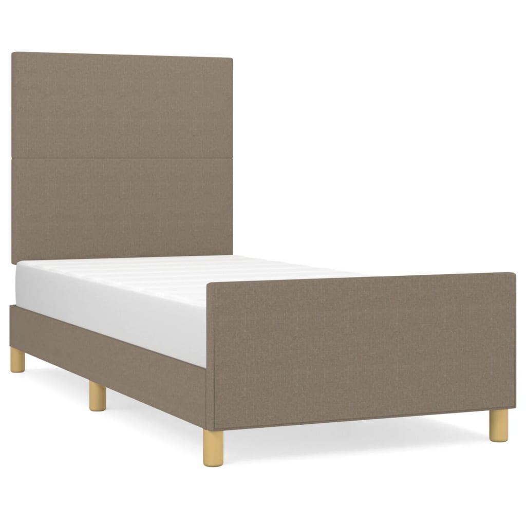 vidaXL Estrutura de cama sem colchão 90x190 cm tecido cinzento