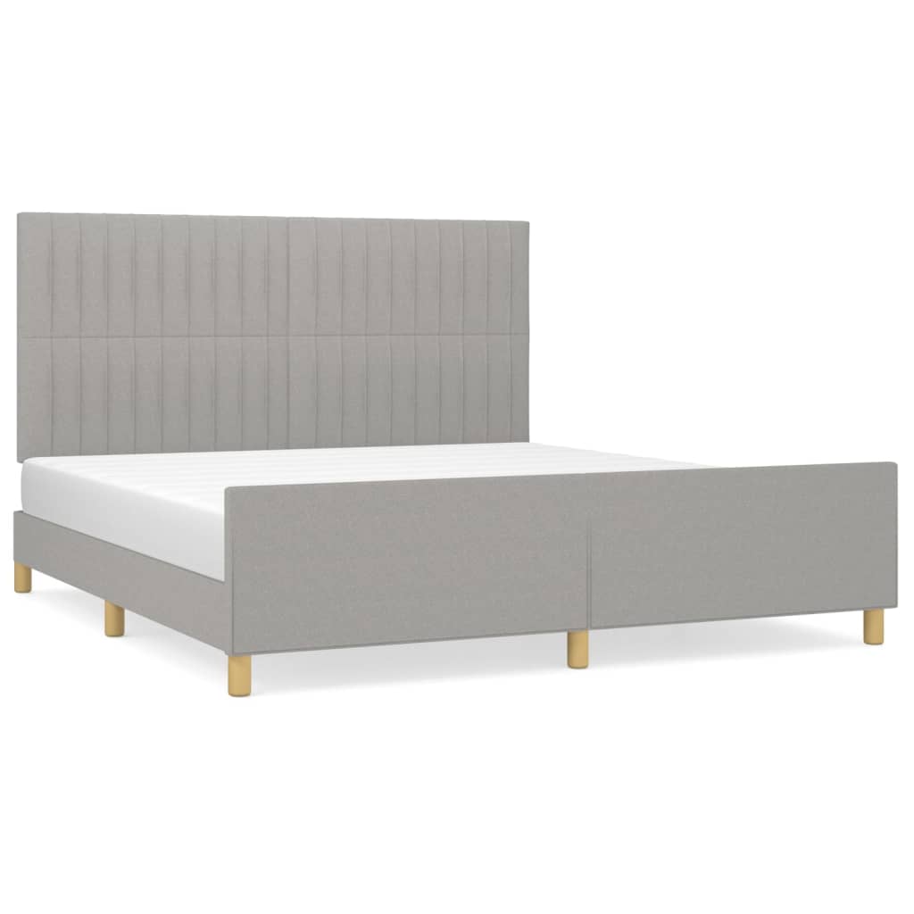 vidaXL Estrutura de cama sem colchão 160x200 cm tecido cinzento-claro