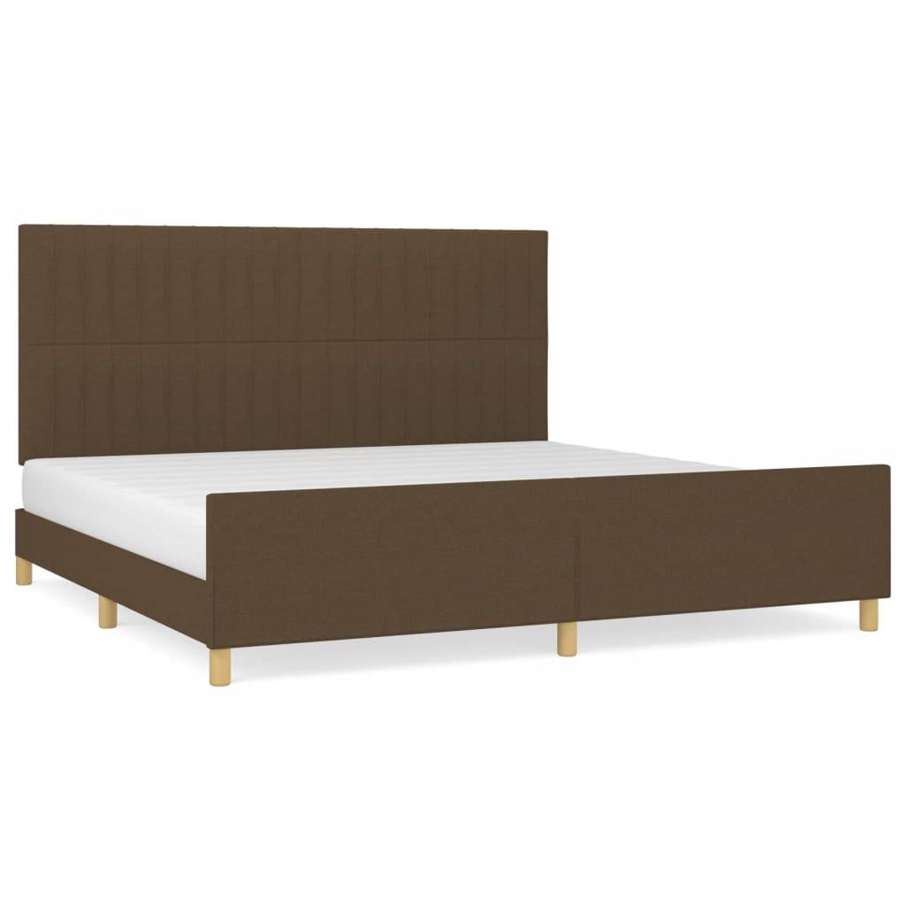 vidaXL Estrutura de cama sem colchão 200x200 cm tecido castanho-escuro