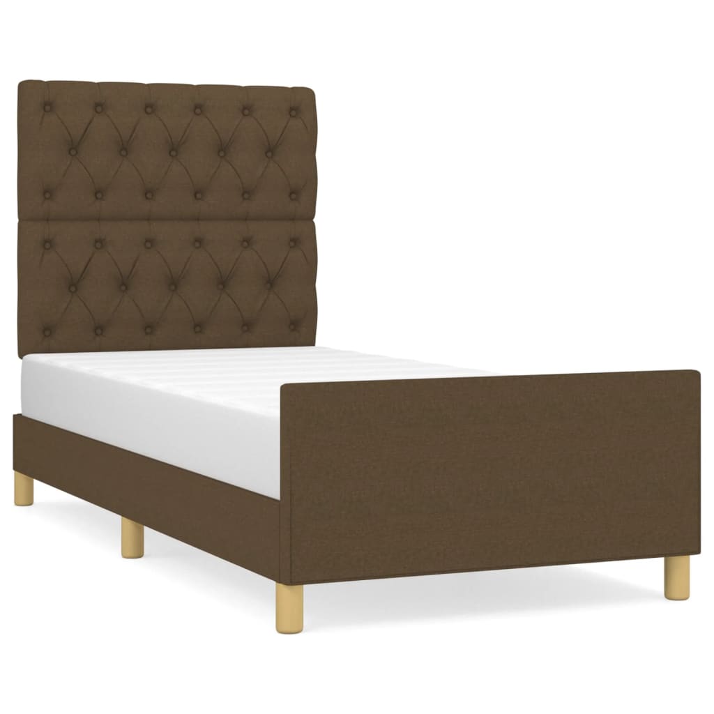 vidaXL Estrutura de cama sem colchão 80x200 cm tecido castanho-escuro