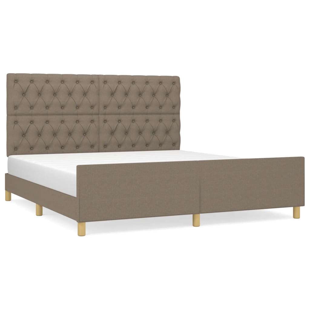 vidaXL Cama sem colchão 160x200 cm tecido castanho-acinzentado