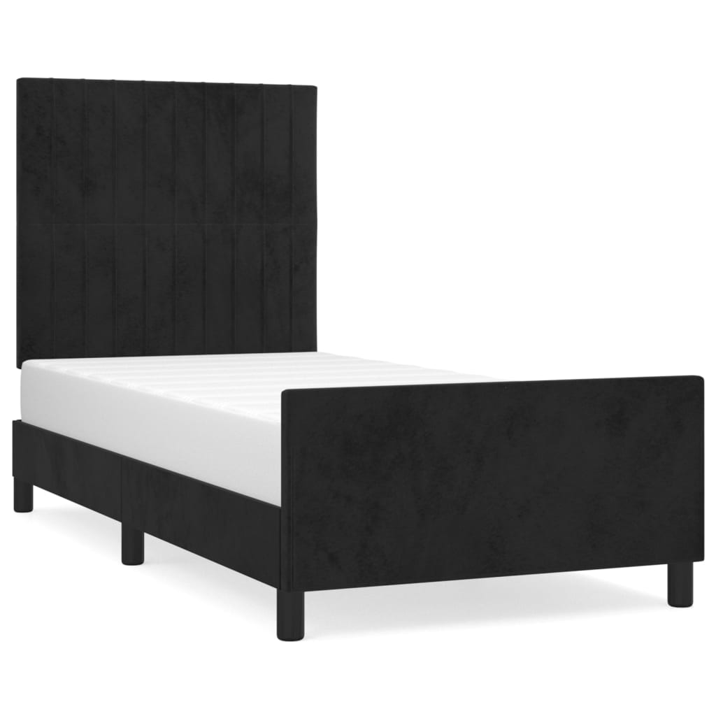vidaXL Estrutura de cama sem colchão 100x200 cm veludo preto