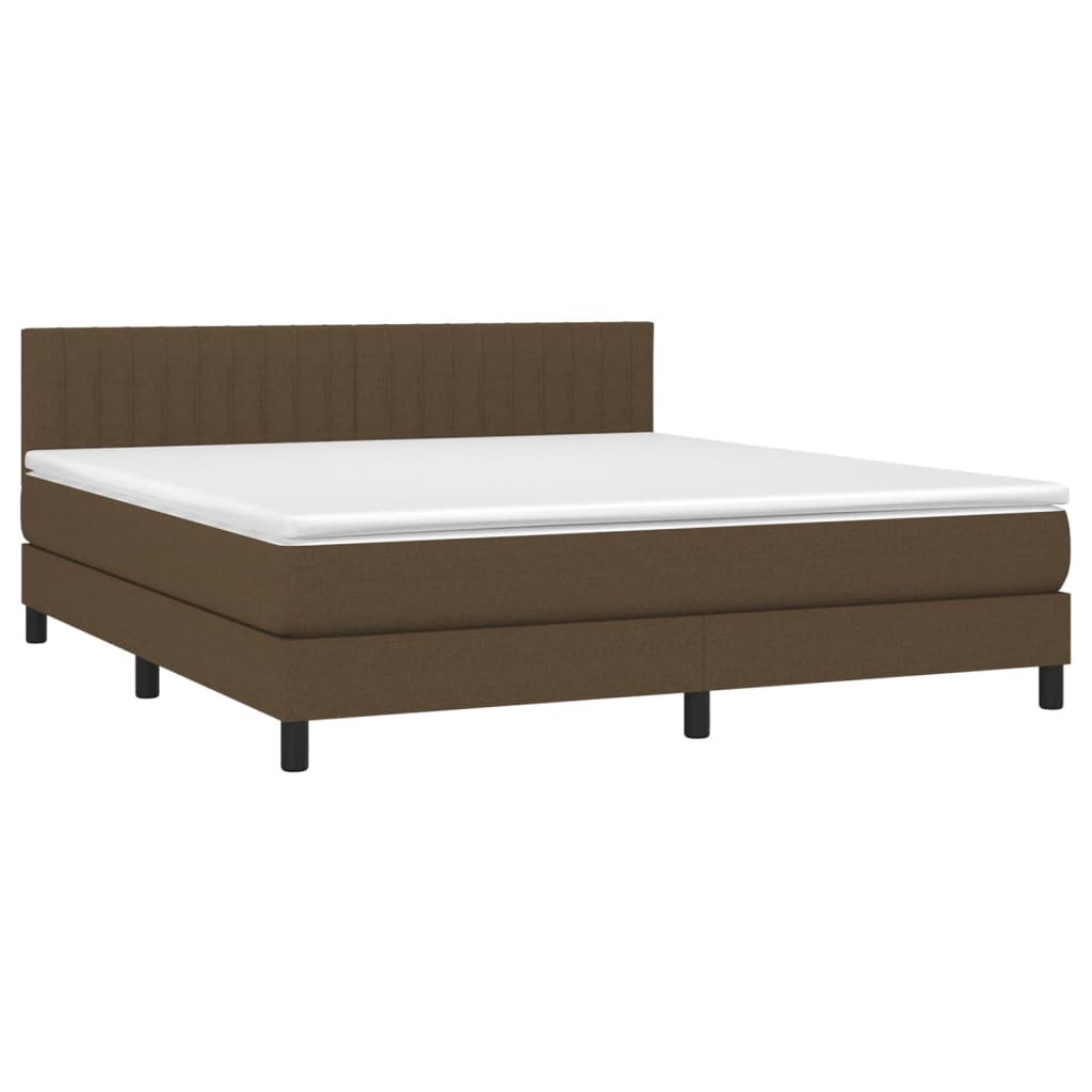 vidaXL Cama com molas/colchão 160x200 cm tecido castanho-escuro