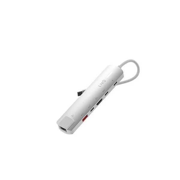 Linq LQ49061 Hub USB-C Pro 6 em 1 10Gbps HDMI 4K Ethernet 2.5Gbps PD 140W