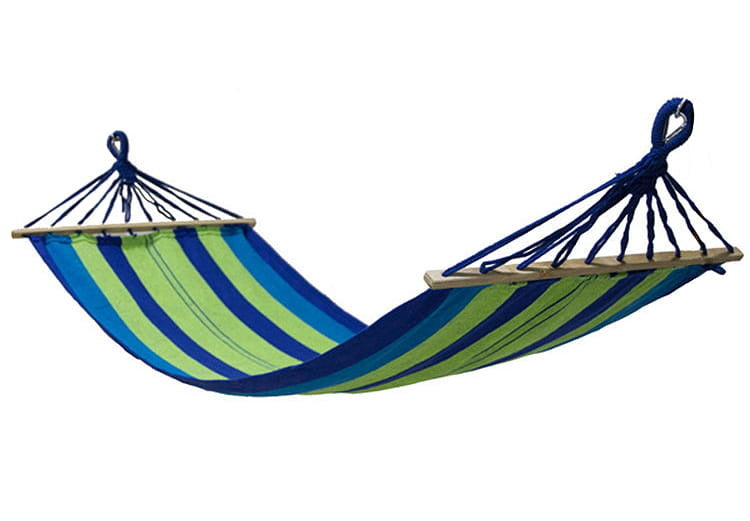 Rede 200 x 80 cm com barra verde e azul